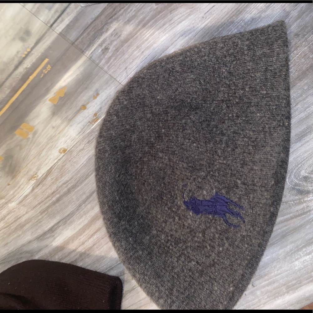 Charcoal Grey Polo Beanie
